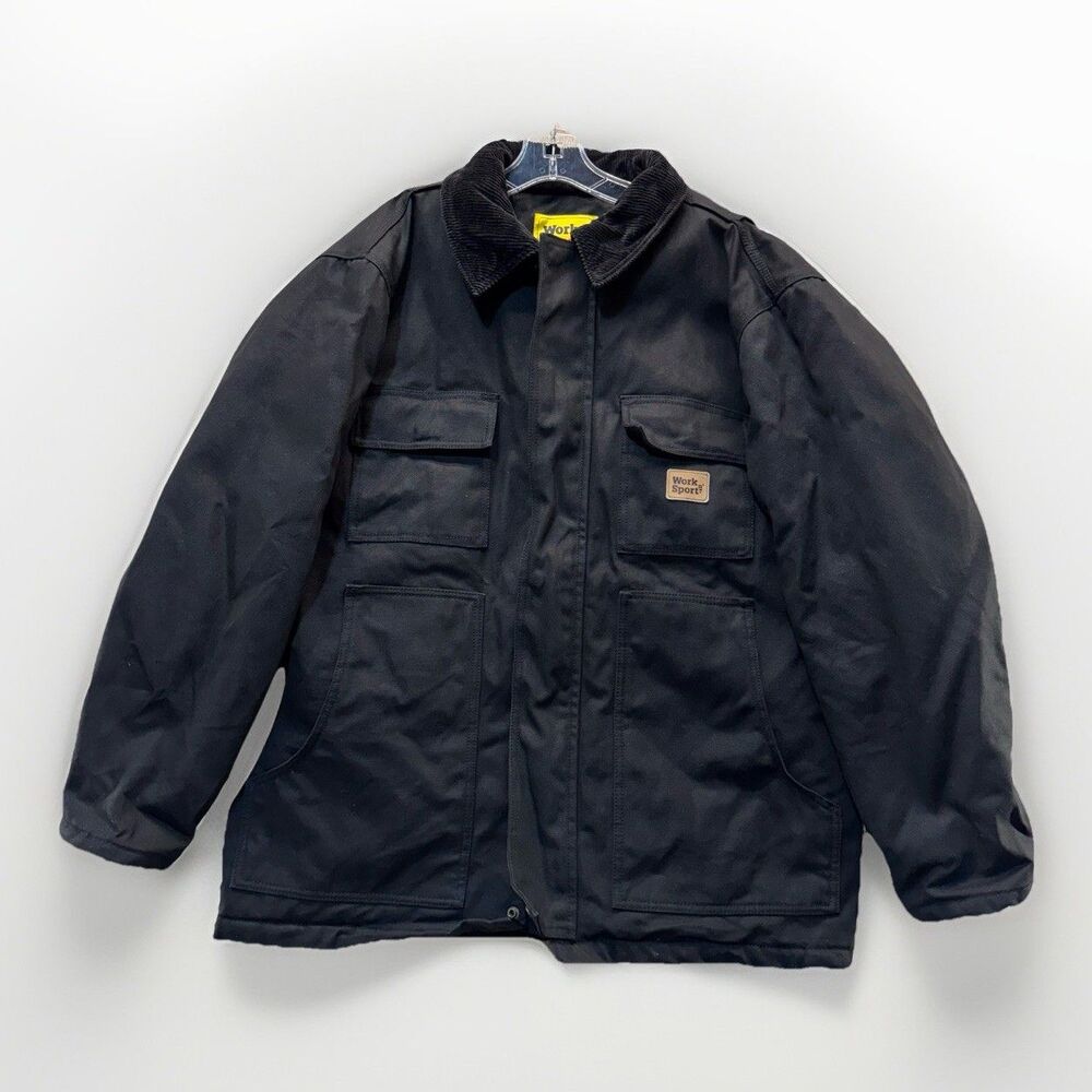Vintage Work N Sport Jacket Mens Large Canvas Duck Lined Work Carhartt Type Coat